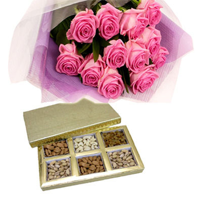 Pink Roses with Dry Fruit